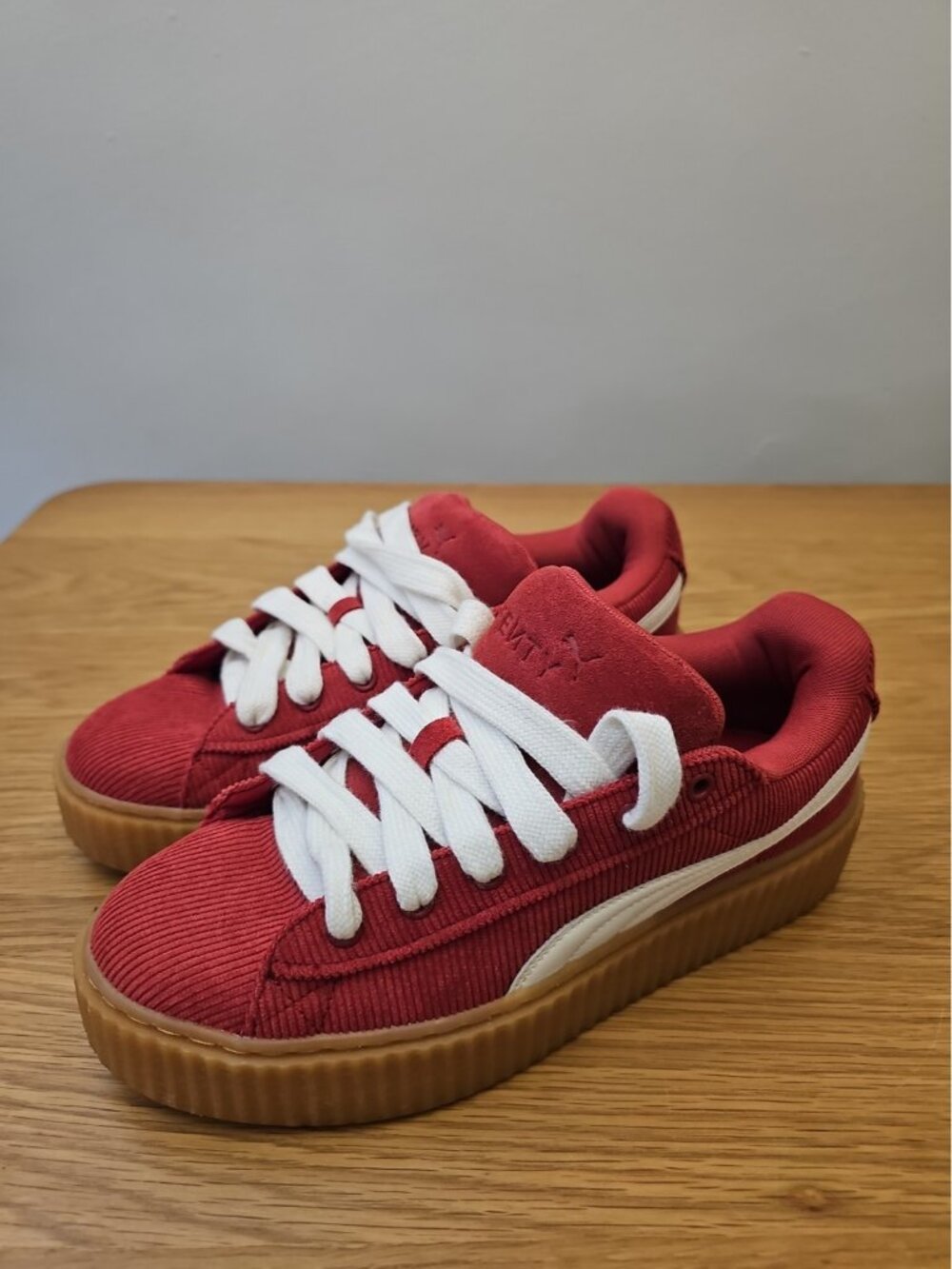 PUMA Fenty Creeper Phatty Women’s 10 Corduroy Low Top Sneaker Red Gum 399871-04
